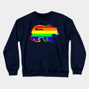 Womens Lesbian Gay Mama Bear LGBT Rainbow Pride Crewneck Sweatshirt